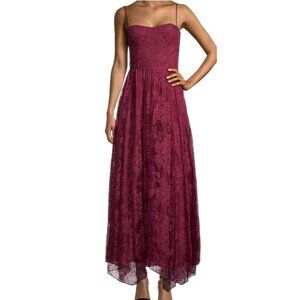 Donna Karan $525 Bustier Lace Scarlet Maxi Dress Formal Gown Sz 8 NWT